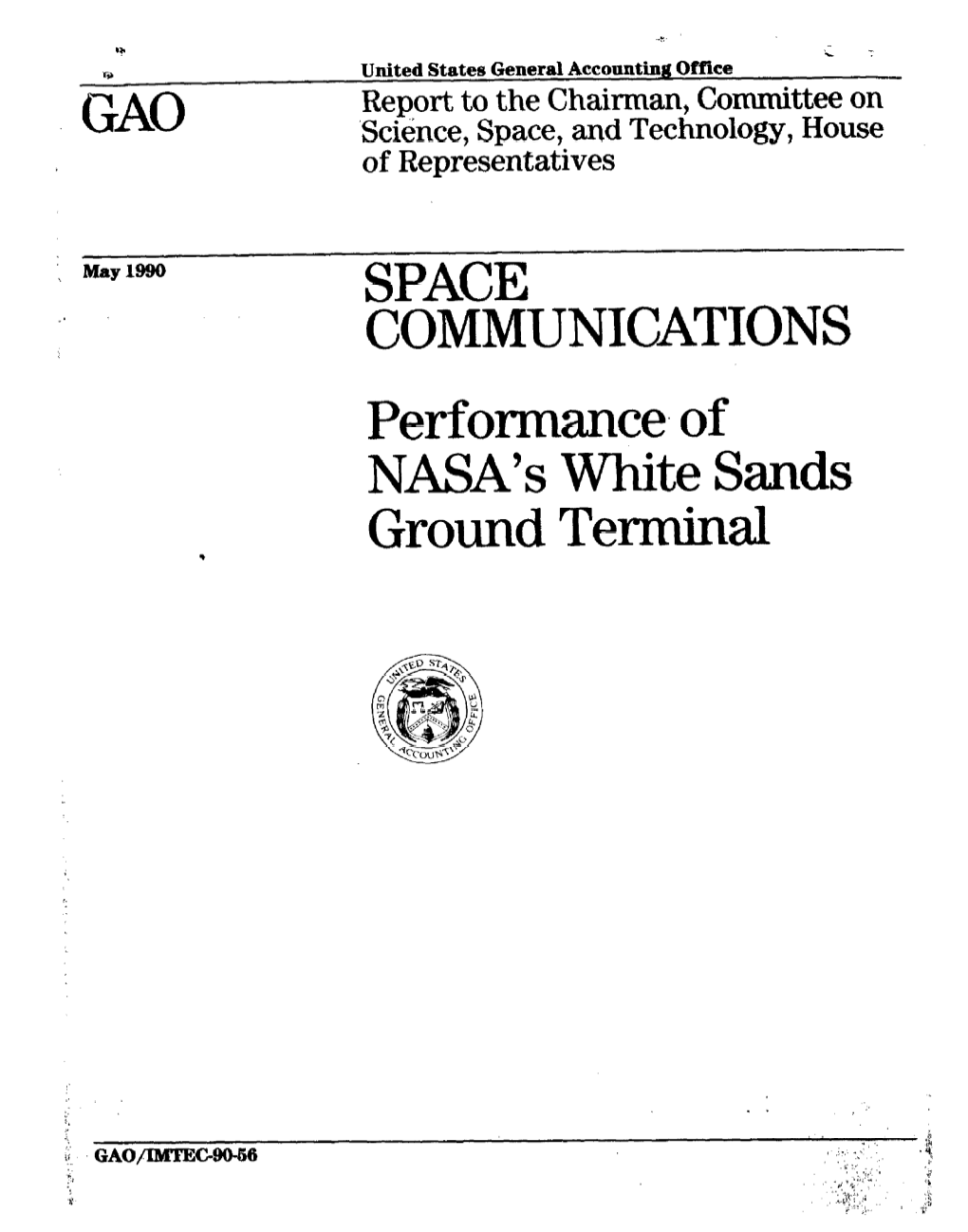 IMTEC-90-56 Space Communications: Performance of NASA's White Sands Ground Terminal