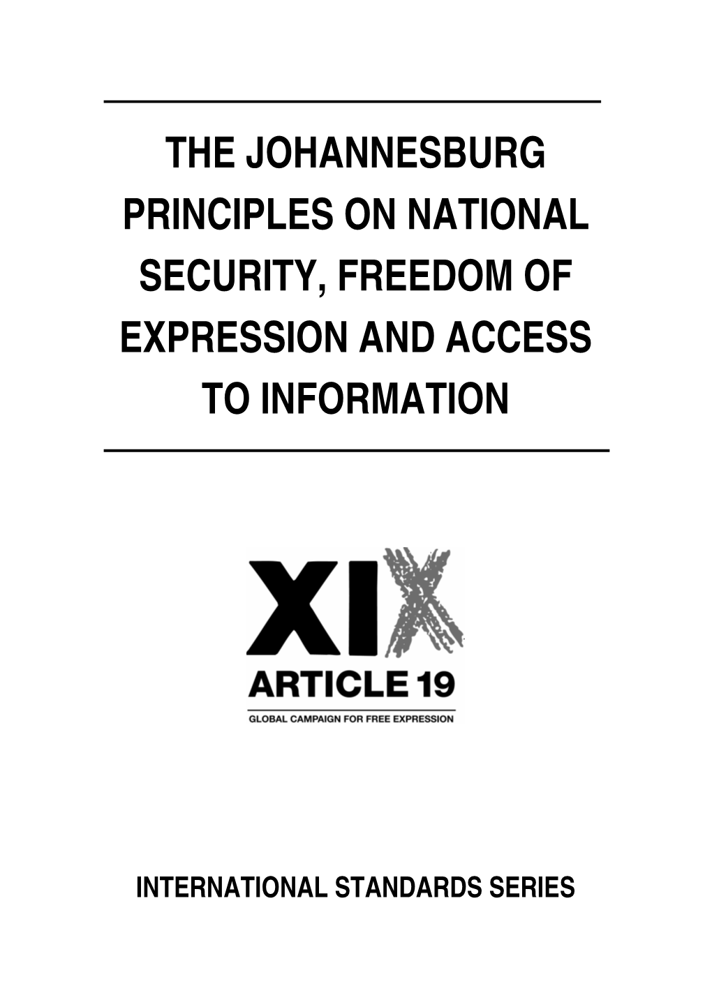 Johannesburg Principles on National Security