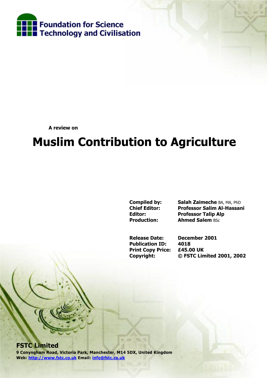 Muslim Contribution to Agriculture