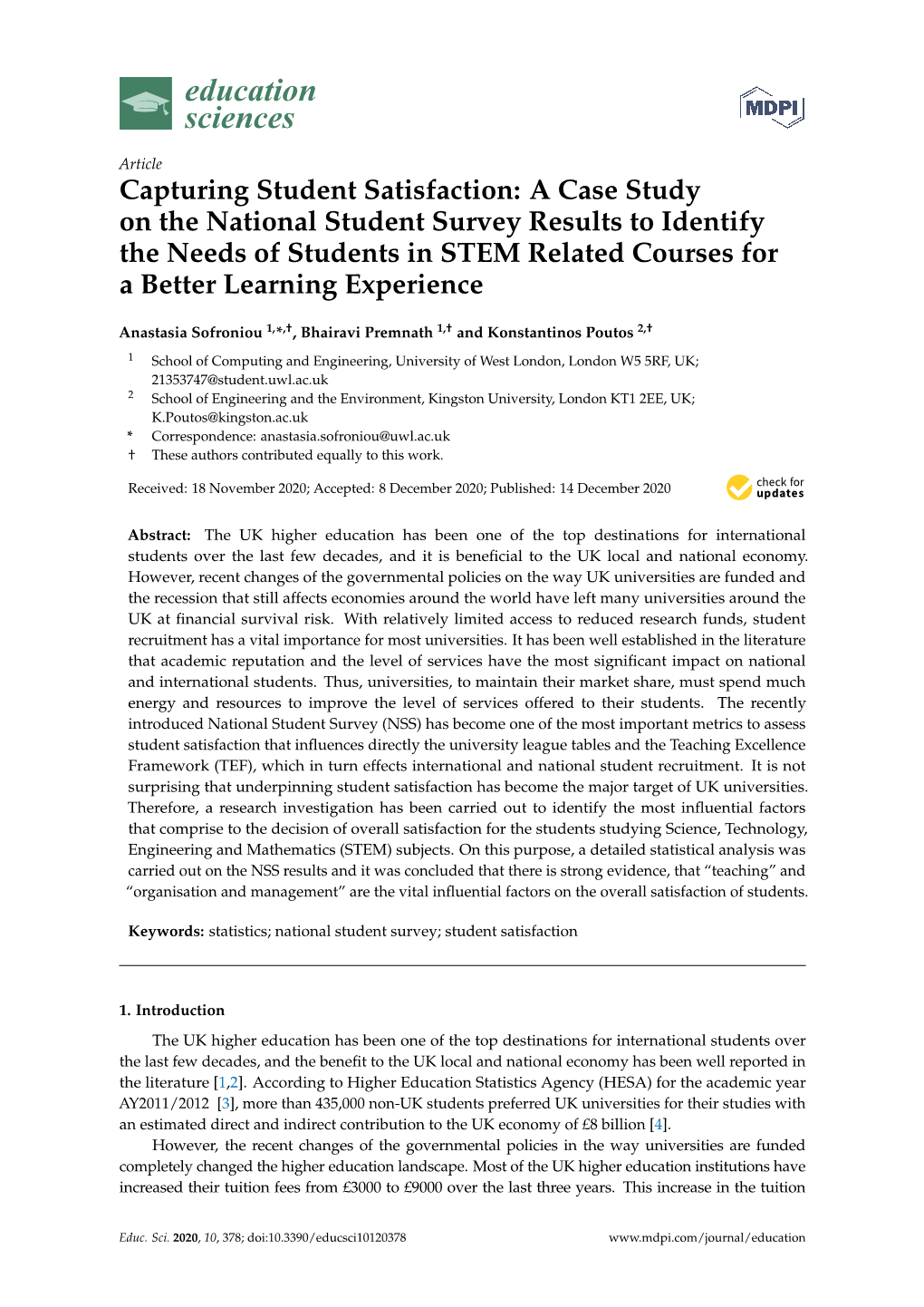 Capturing Student Satisfaction