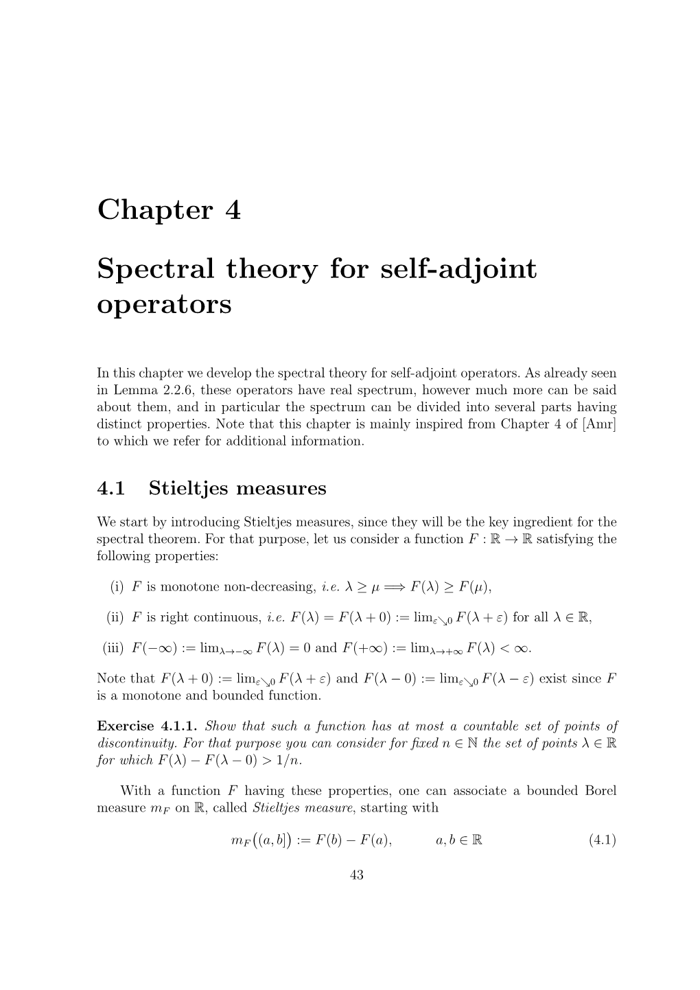 Chapter 4 Spectral Theory for Self-Adjoint Operators