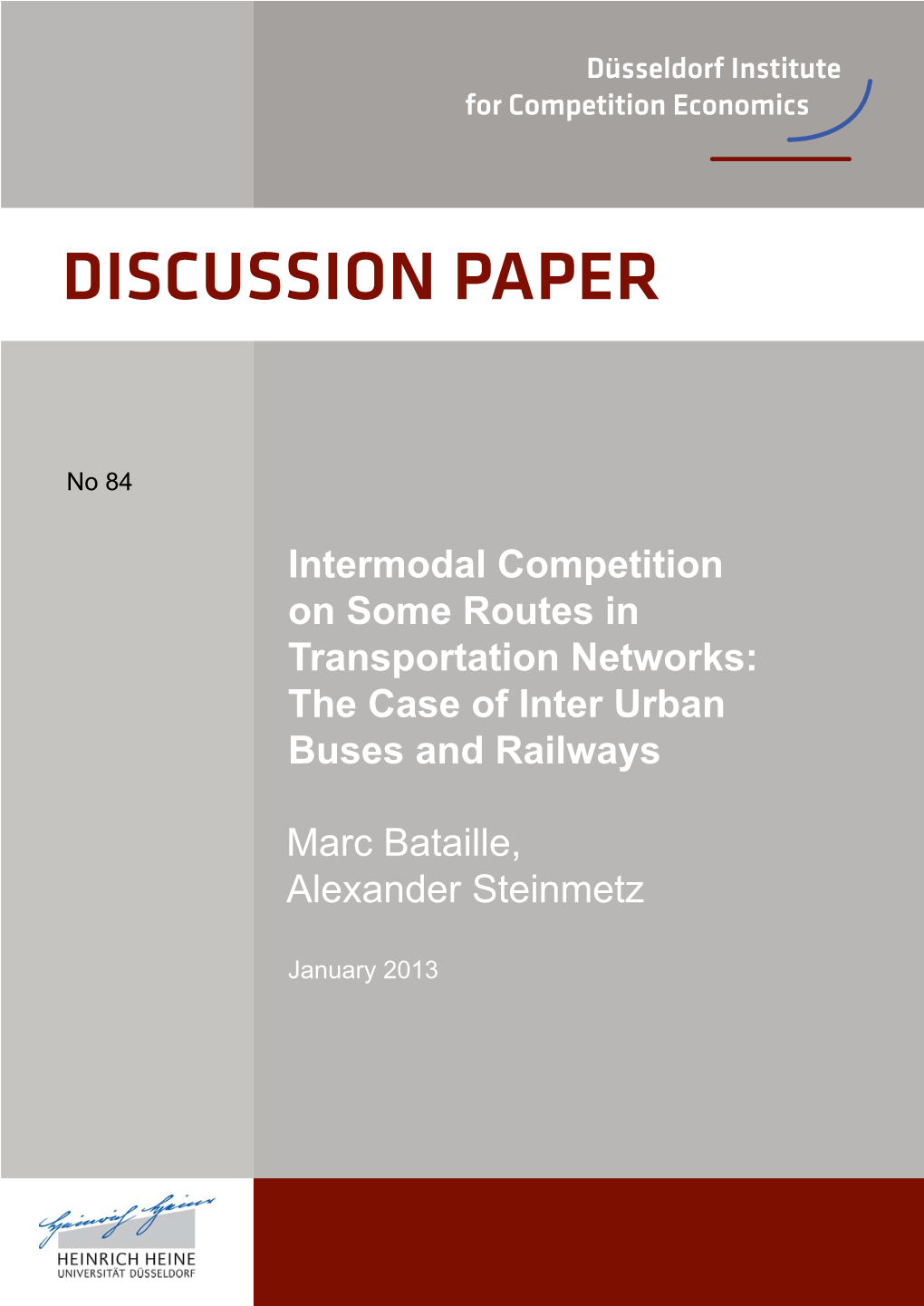 Intermodal Competition on Some Routes in Transportation Networks: the Case of Inter Urban Buses and Railways