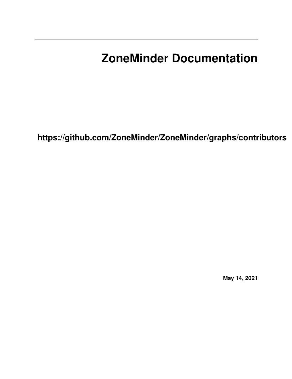 Zoneminder Documentation
