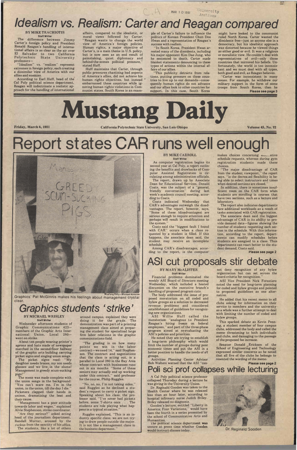 Mustang Daily, March 6, 1981