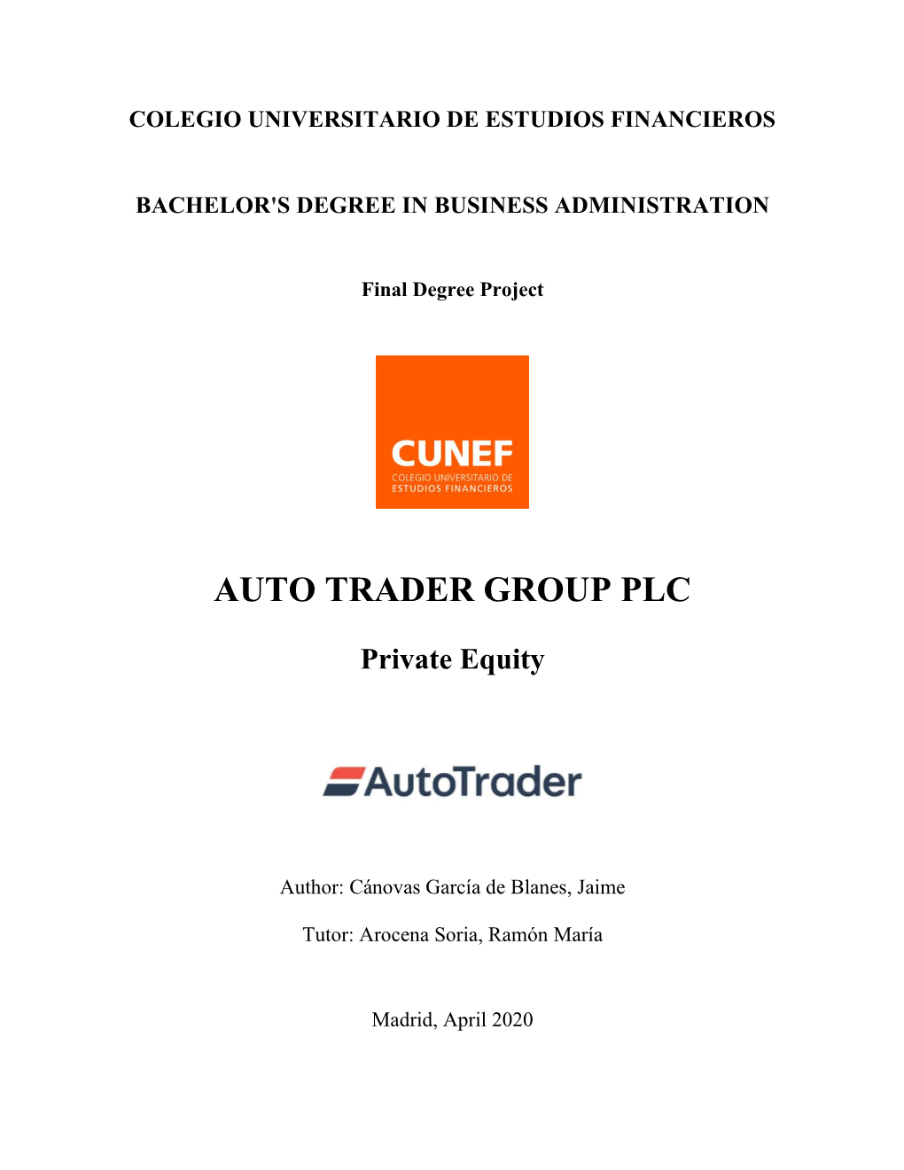 Private Equity: Auto Trader Group