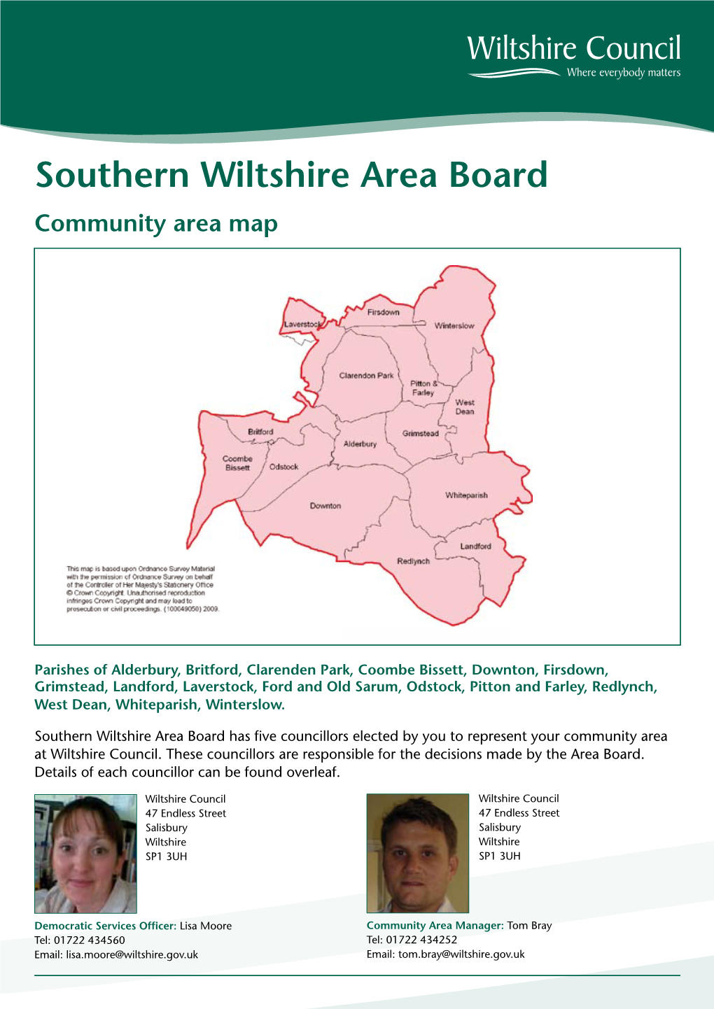 Southern Wiltshire Area Board Community Area Map