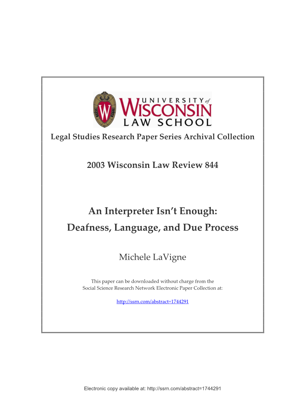 An Interpreter Isn't Enough: Deafness, Language, and Due Process