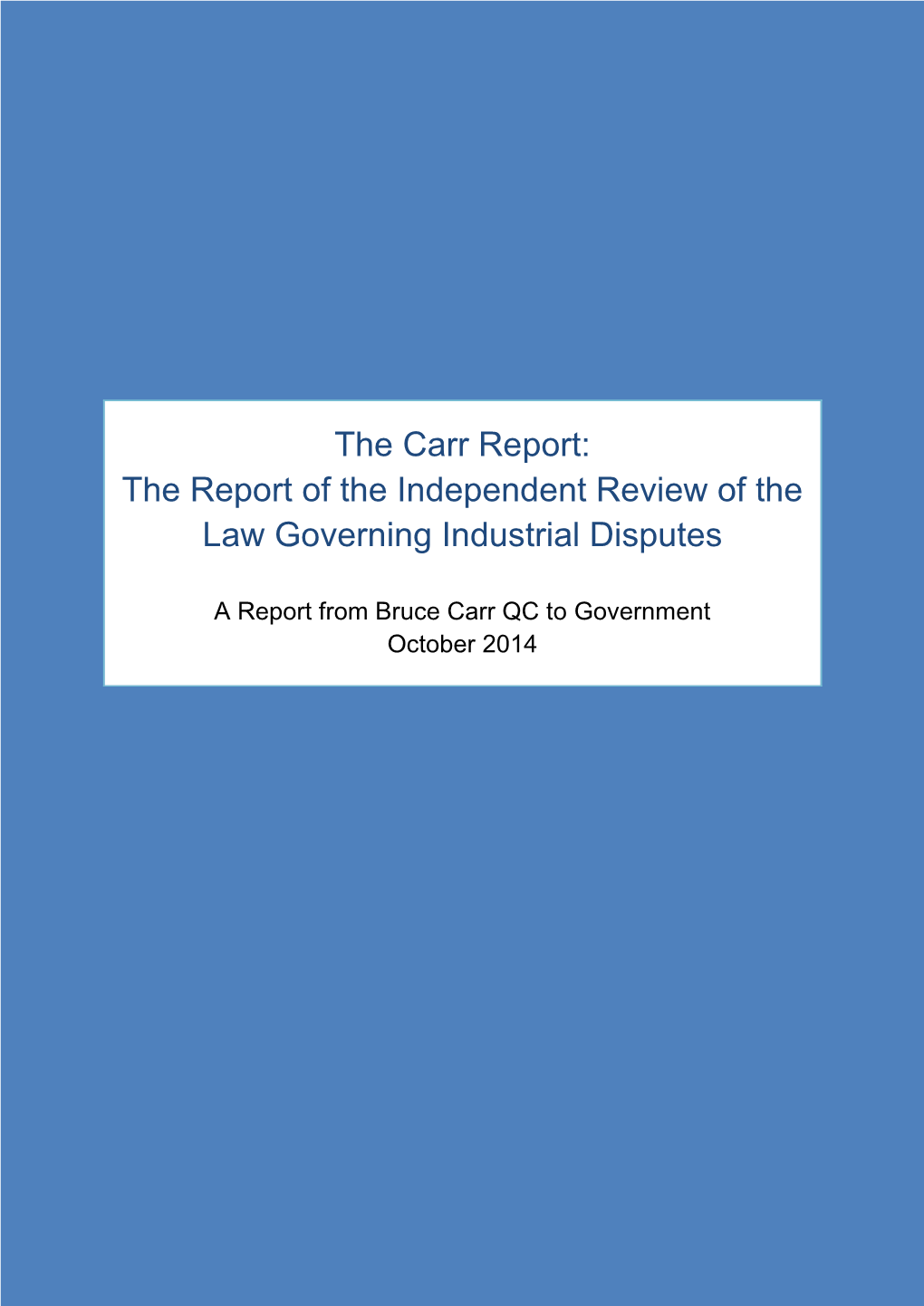 Independent Review of the Law Governing Industrial Disputes