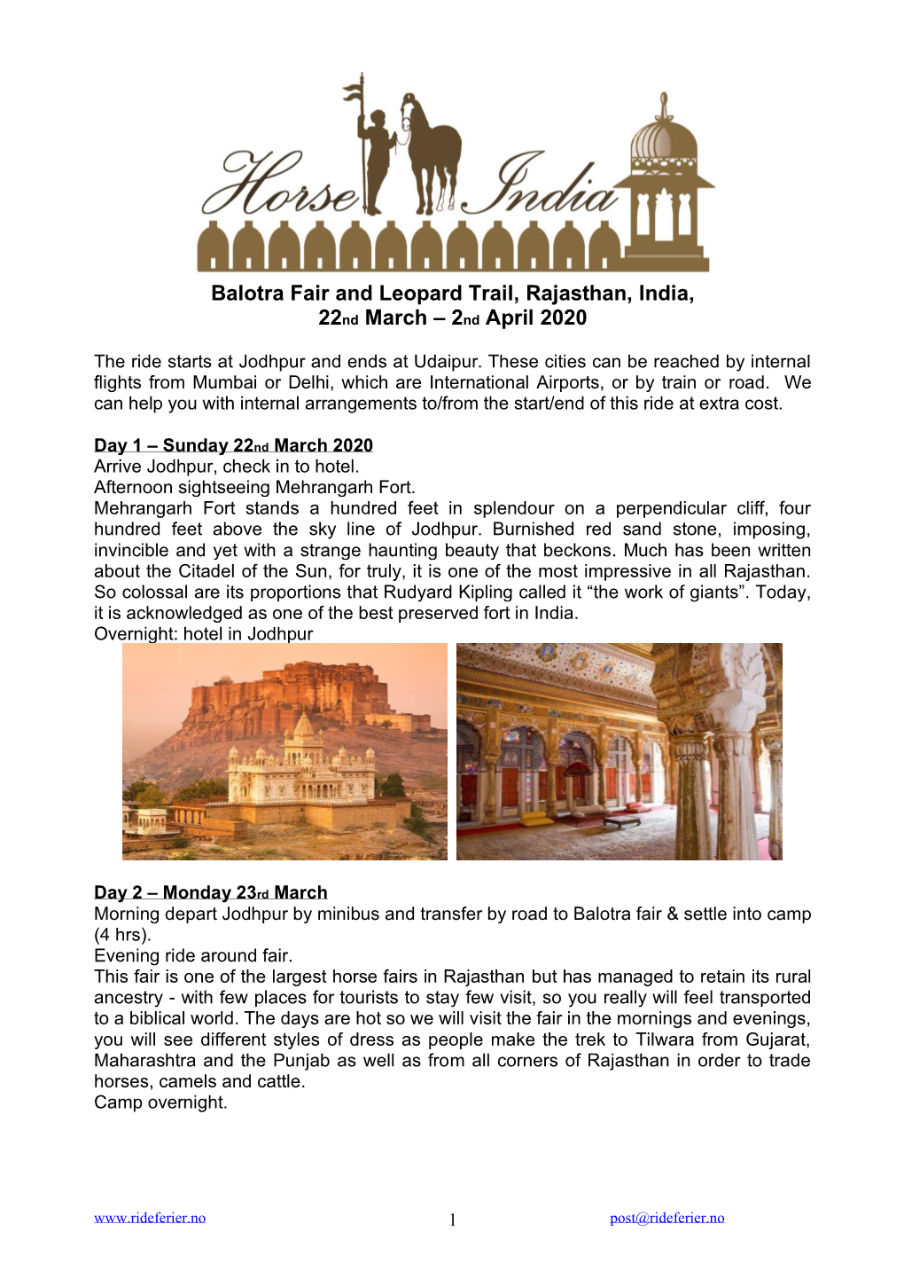 Balotra Fair and Leopard Trail, Rajasthan, India, 22Nd March – 2Nd April 2020