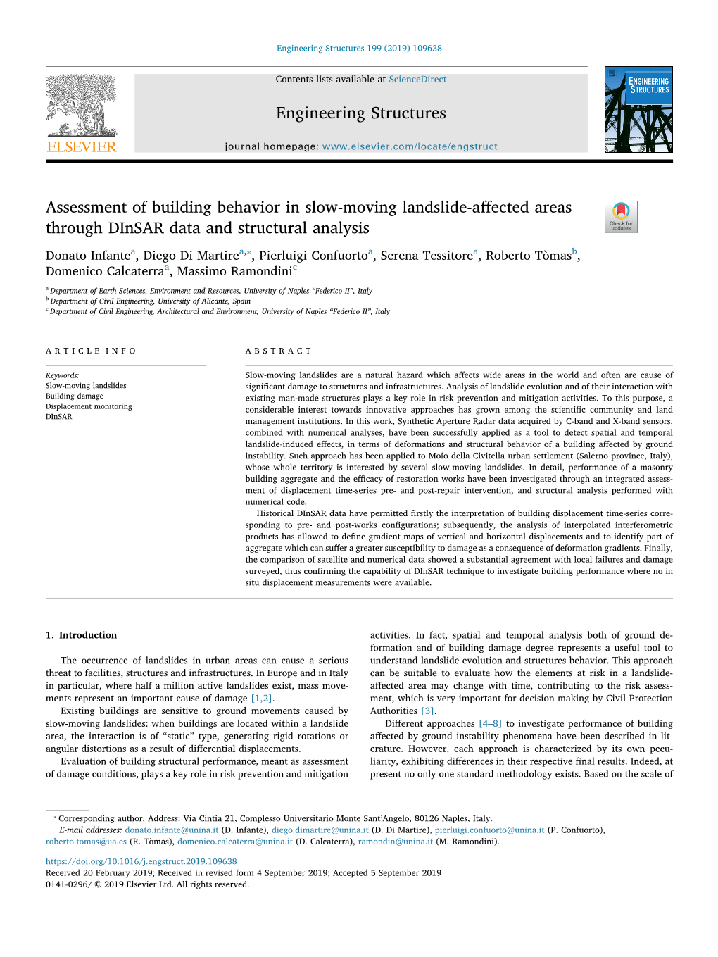 Assessment of Building Behavior in Slow-Moving Landslide