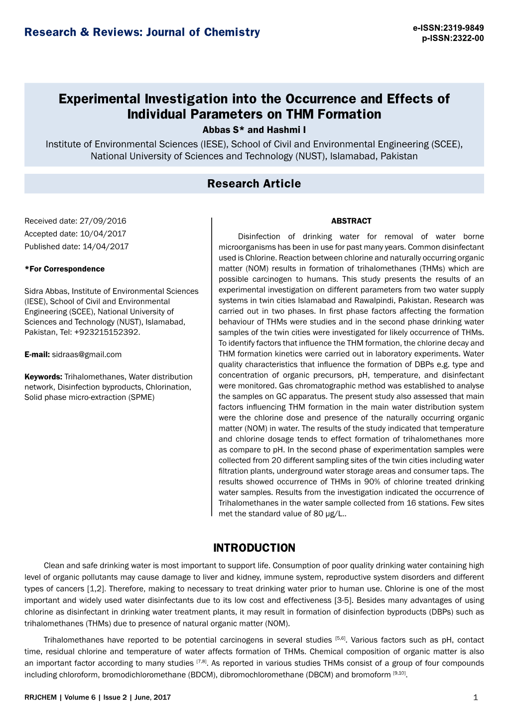 Experimental Investigation Into the Occurrence and Effects of Individual