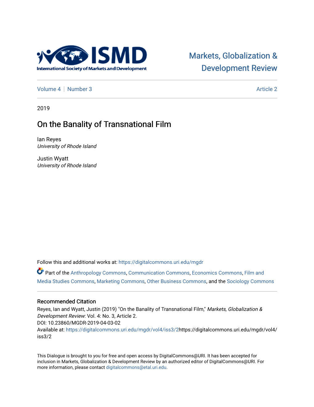 On the Banality of Transnational Film