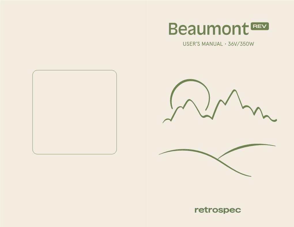 Beaumont USER’S MANUAL • 36V/350W User’S Manual Electric Bike