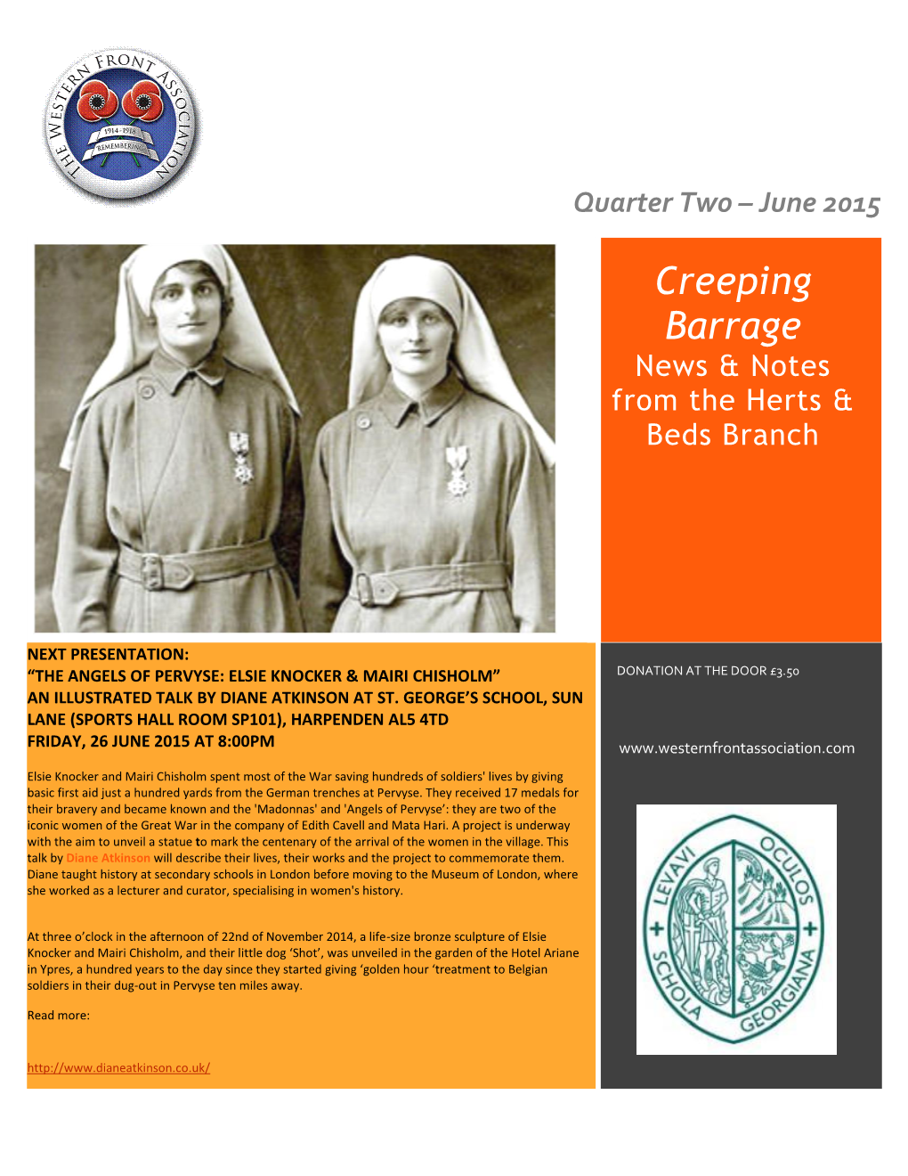 Creeping Barrage News & Notes from the Herts & Beds Branch