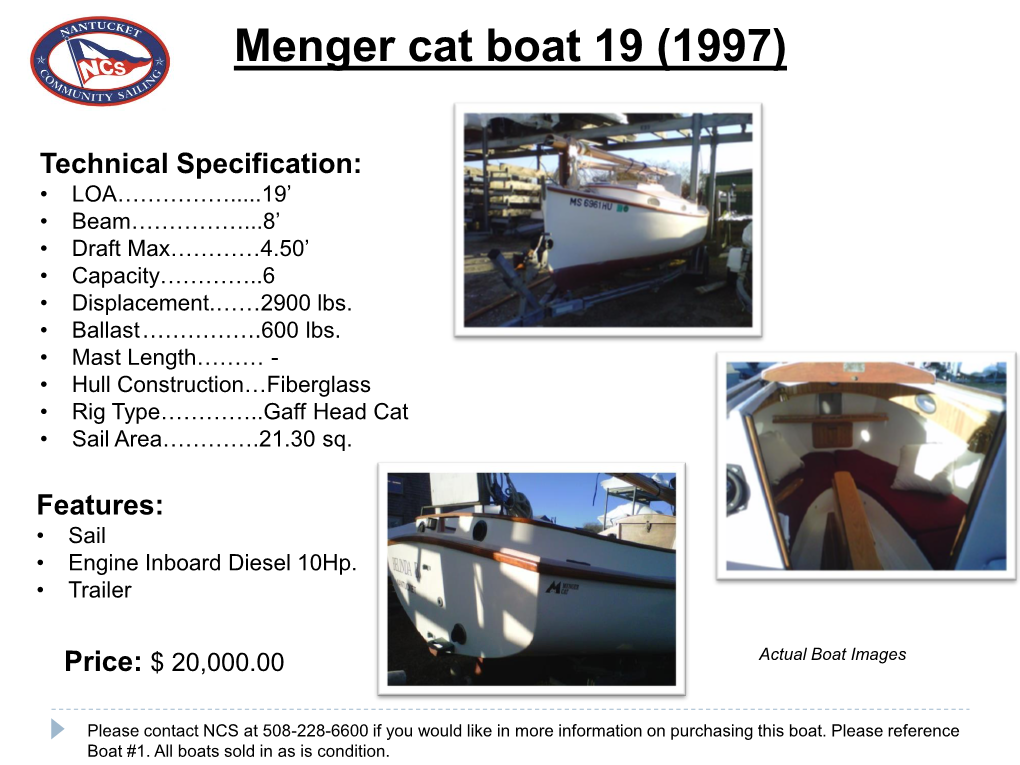 Menger Cat Boat 19 (1997)