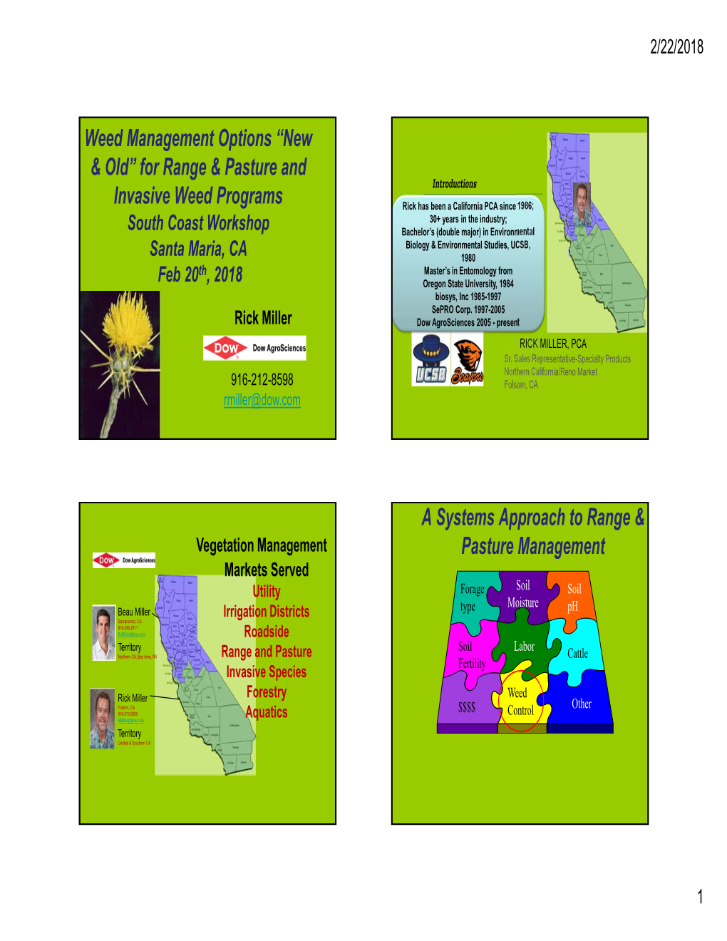 Weed Management Options “New & Old” for Range & Pasture And