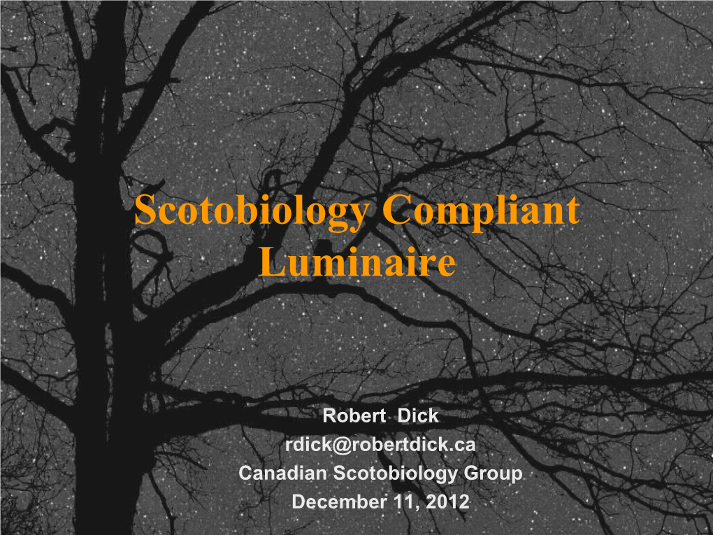 Applied Scotobiology in Luminaire Design