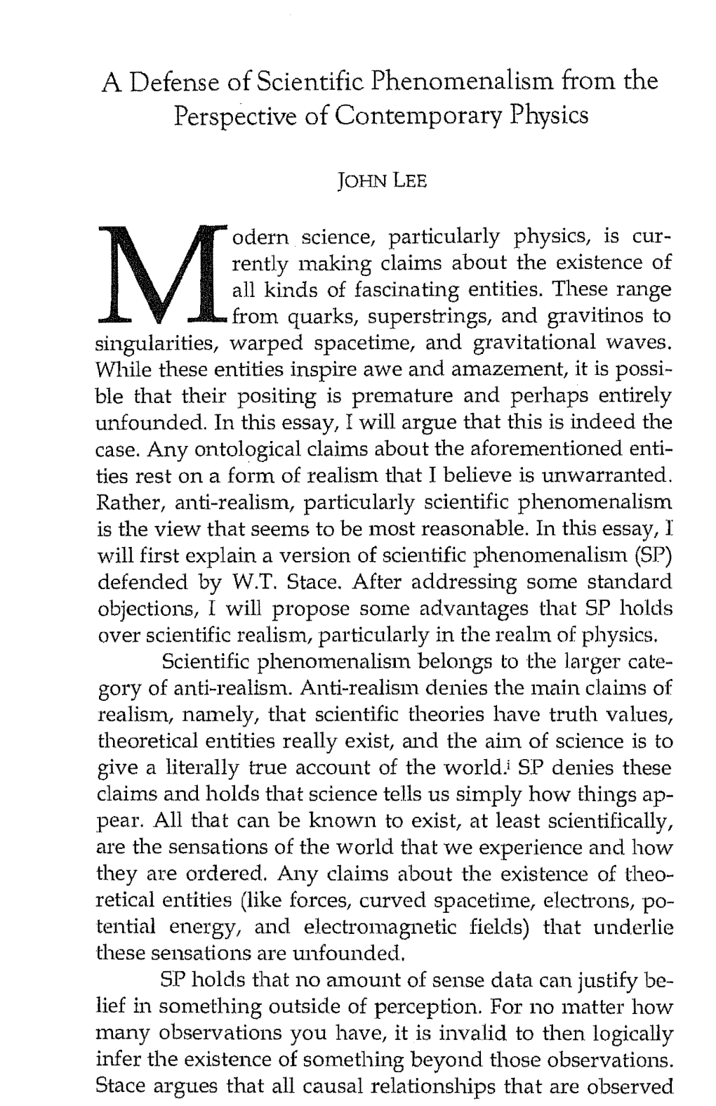 A Defense of Scientific Phenomenalism from the Perspective of Contemporary Physics