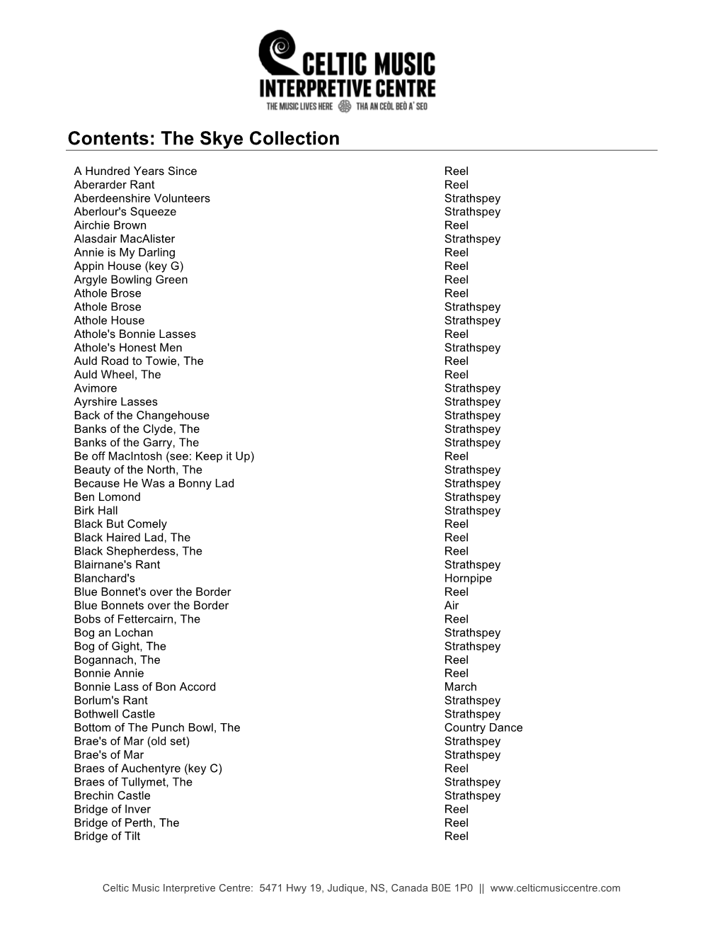 Contents: the Skye Collection