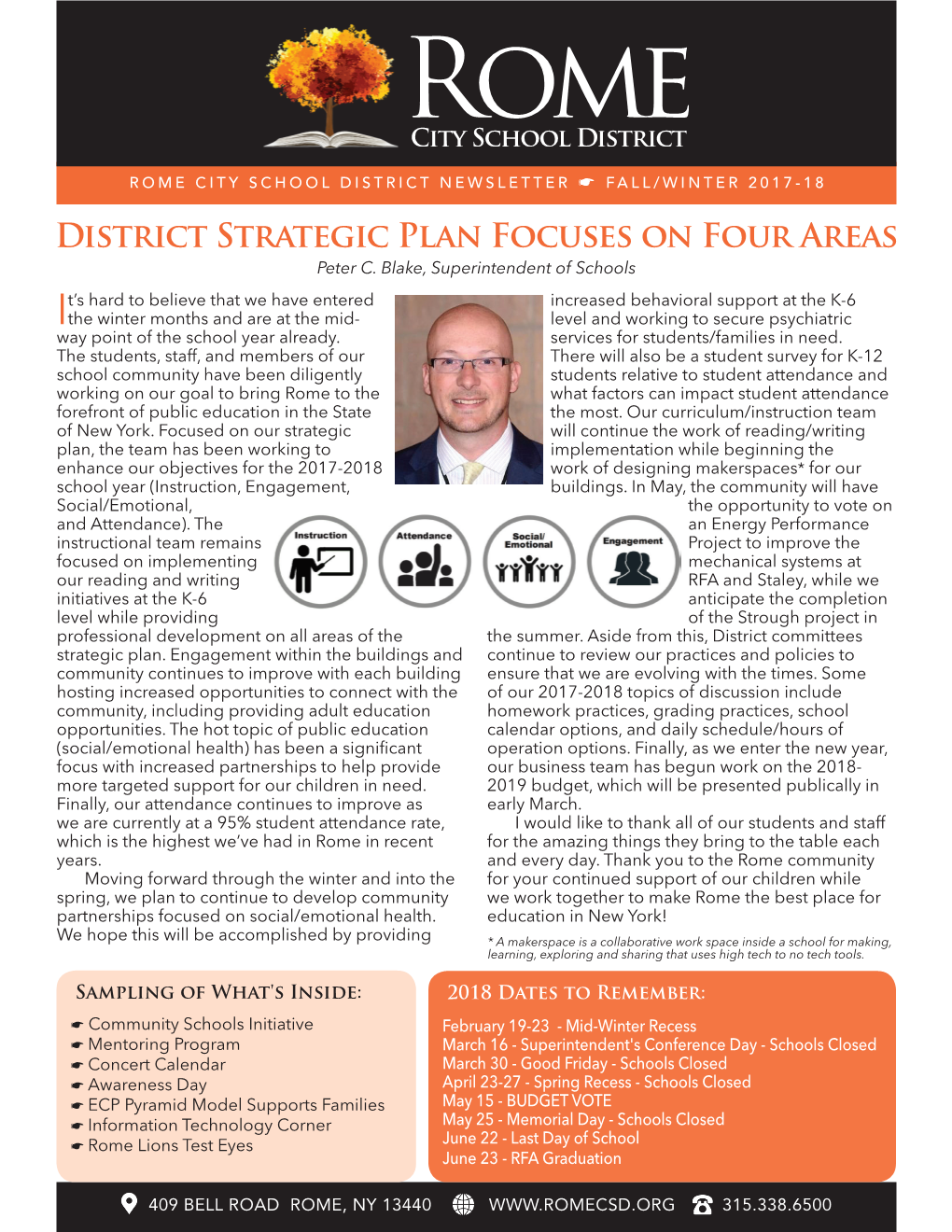 District Strategic Plan Focuses on Four Areas Peter C