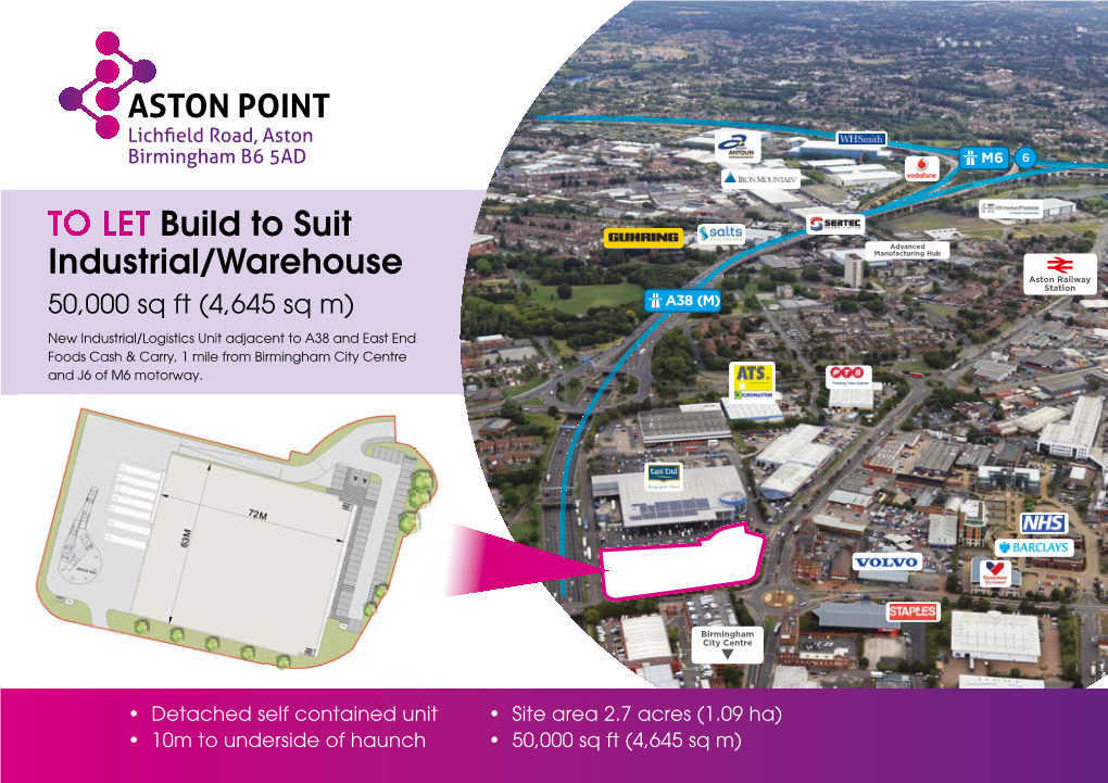 TO LET Build to Suit Industrial/Warehouse