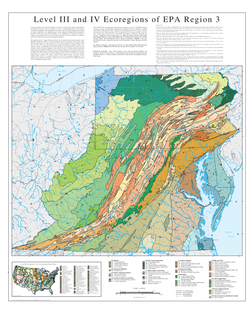 Woods, AJ, JM Omernik, and DD Brown. 2003. Map of Level III And