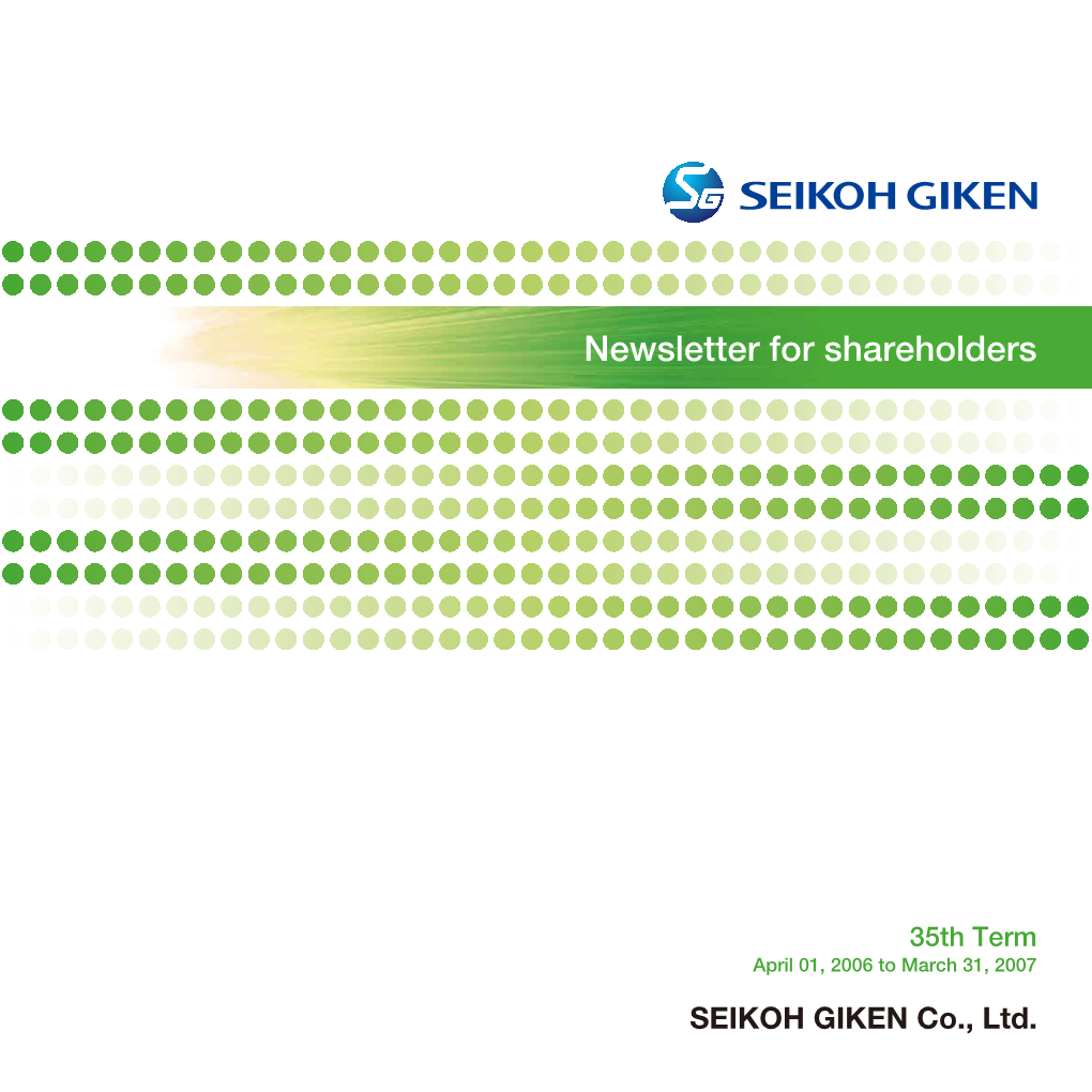 Newsletter for Shareholders