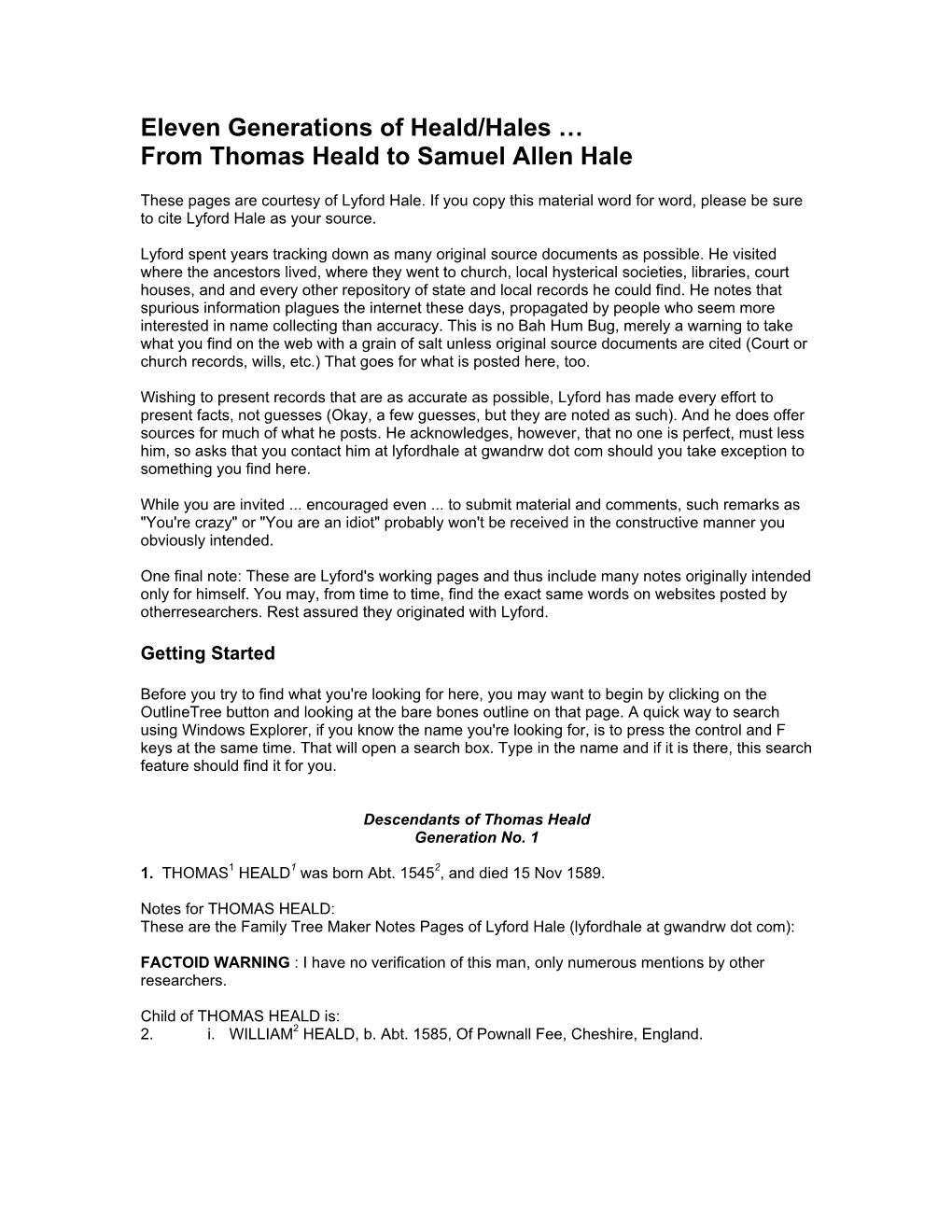 Eleven Generations of Heald/Hales … from Thomas Heald to Samuel Allen Hale