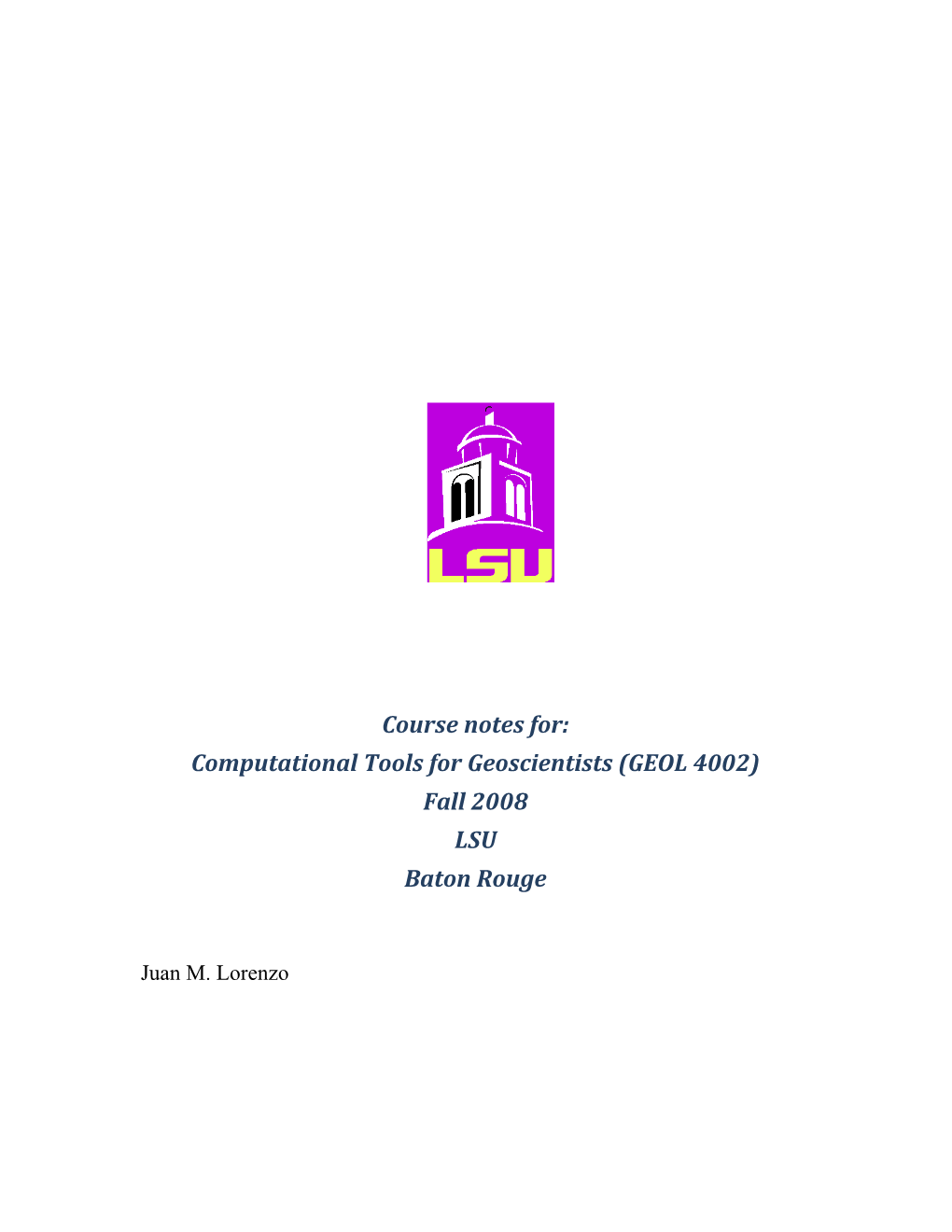 Computational Tools for Geoscientists (GEOL 4002)