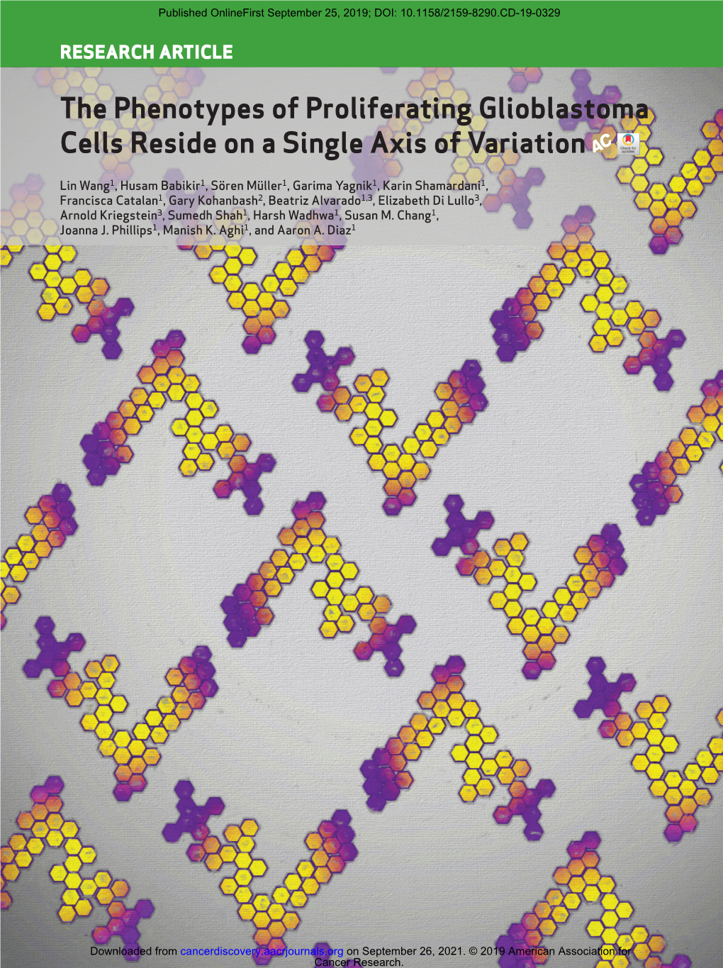 The Phenotypes of Proliferating Glioblastoma Cells Reside on a Single Axis of Variation