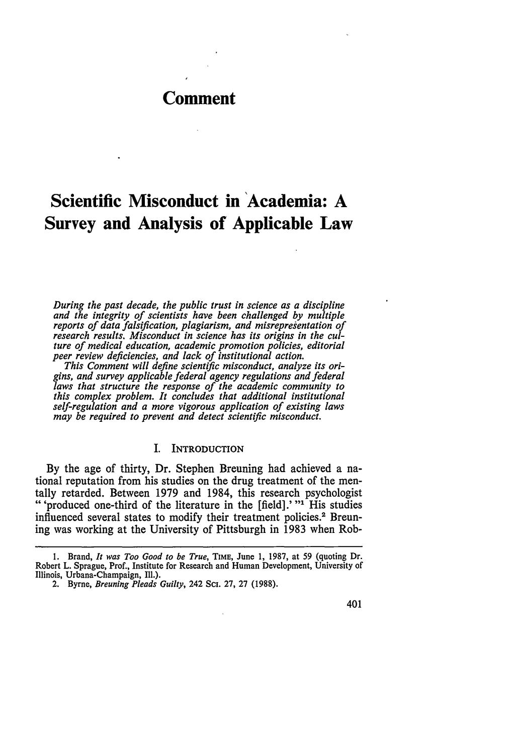 Scientific Misconduct in Academia: a Survey and Analysis of Applicable