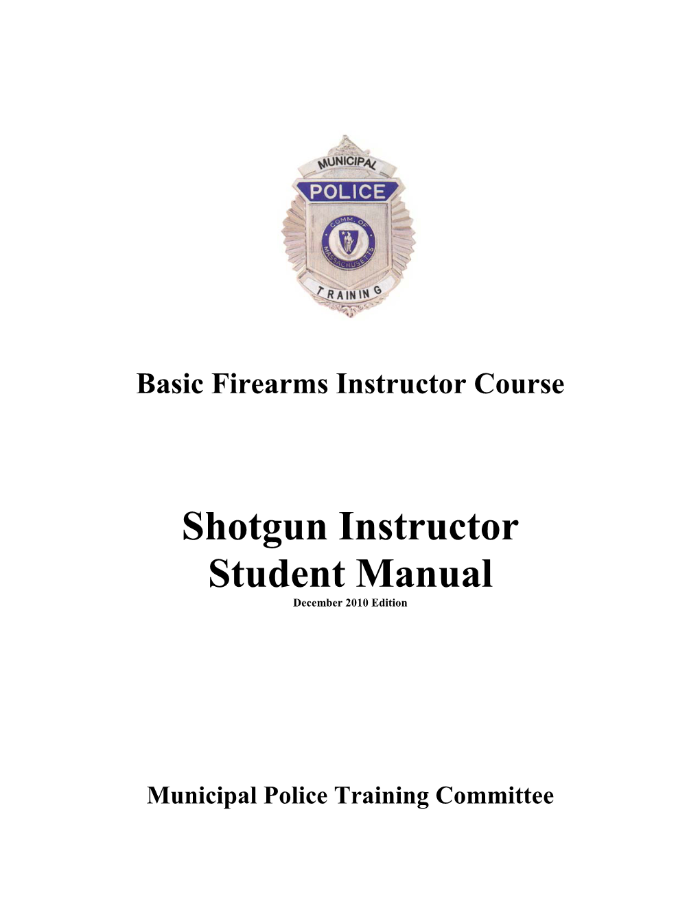 Shotgun Instructor Student Manual December 2010 Edition