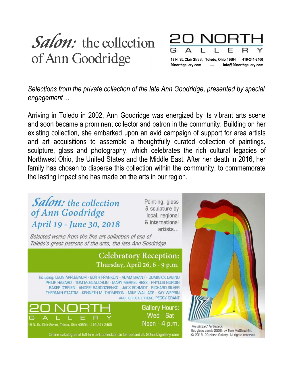 The Salon: the Collection of Ann Goodridge Exhibit Catalogue