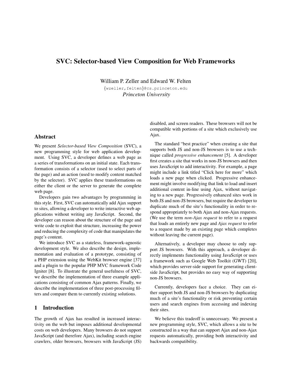 SVC: Selector-Based View Composition for Web Frameworks