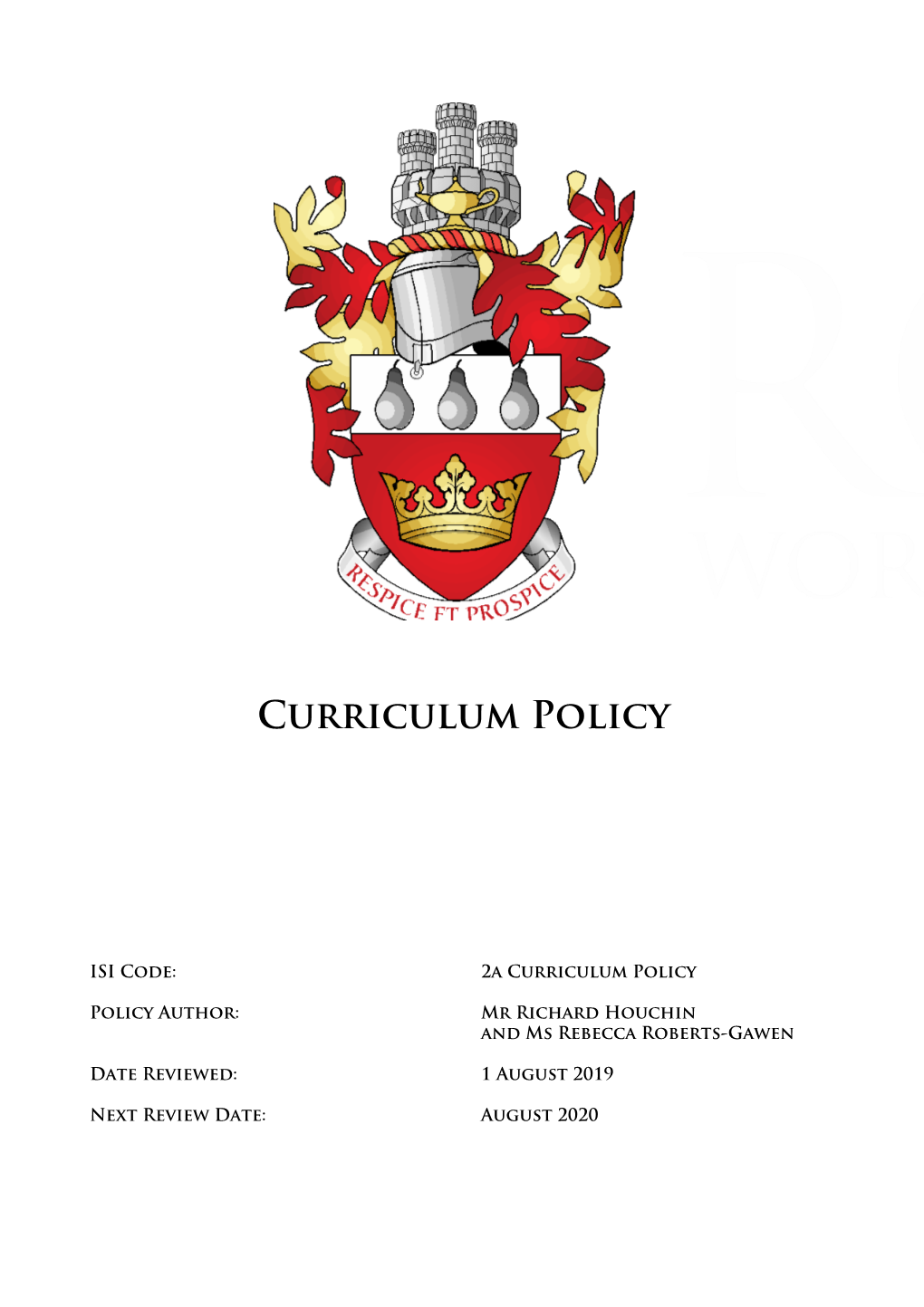 Curriculum Policy (September 2019) Version 11.Docx