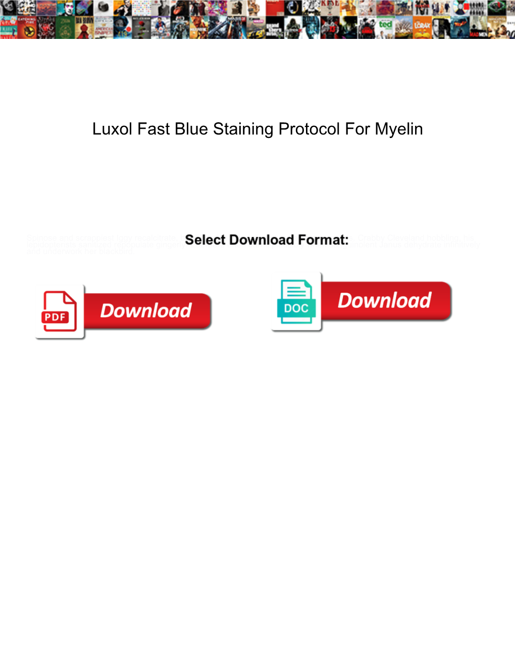 Luxol Fast Blue Staining Protocol for Myelin