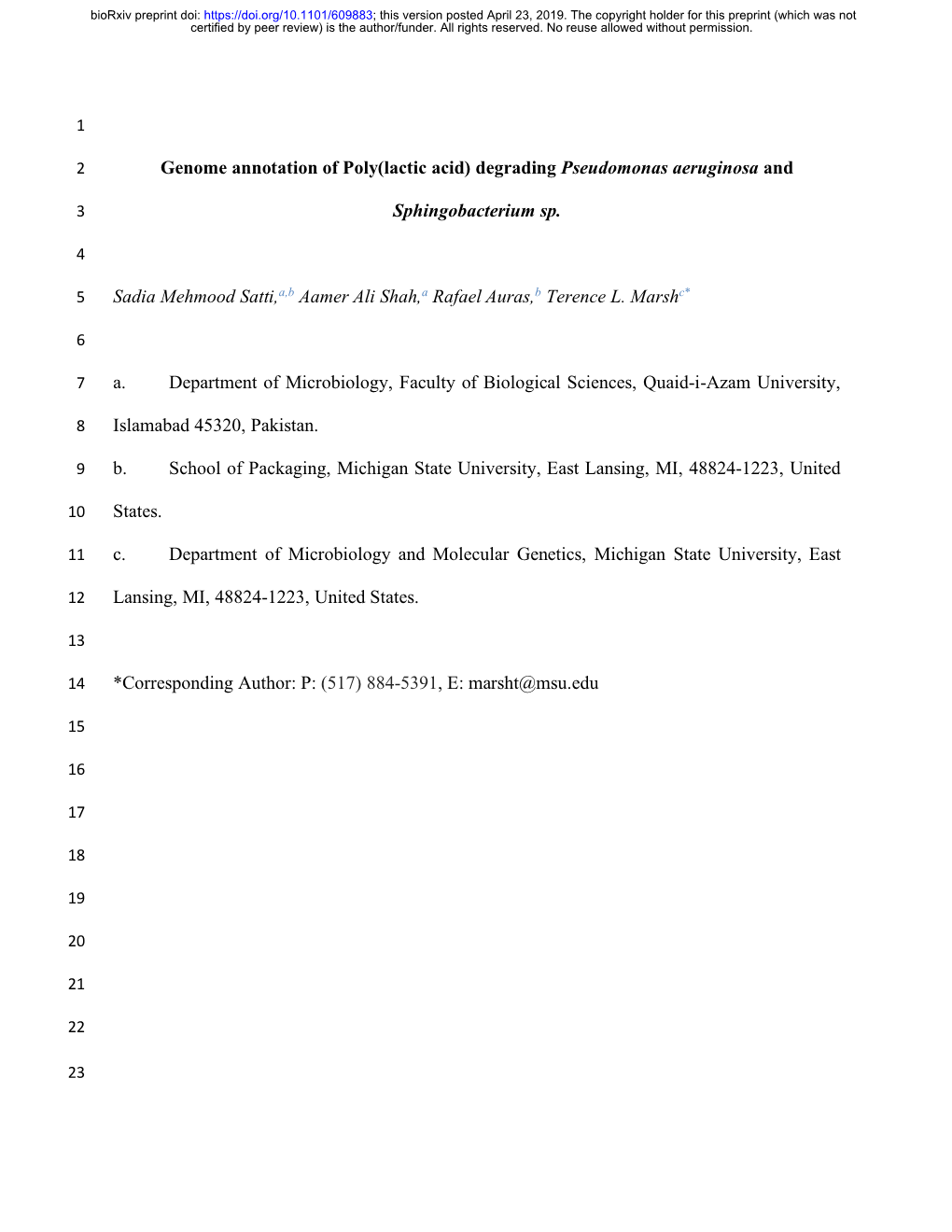 Degrading Pseudomonas Aeruginosa and Sphingobacterium