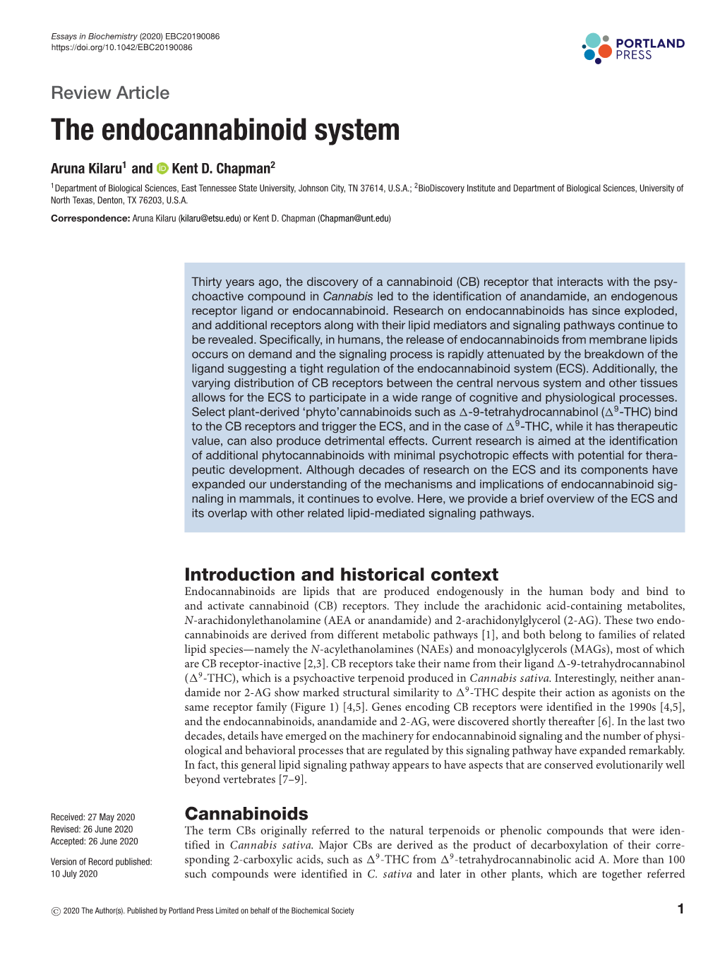 The Endocannabinoid System