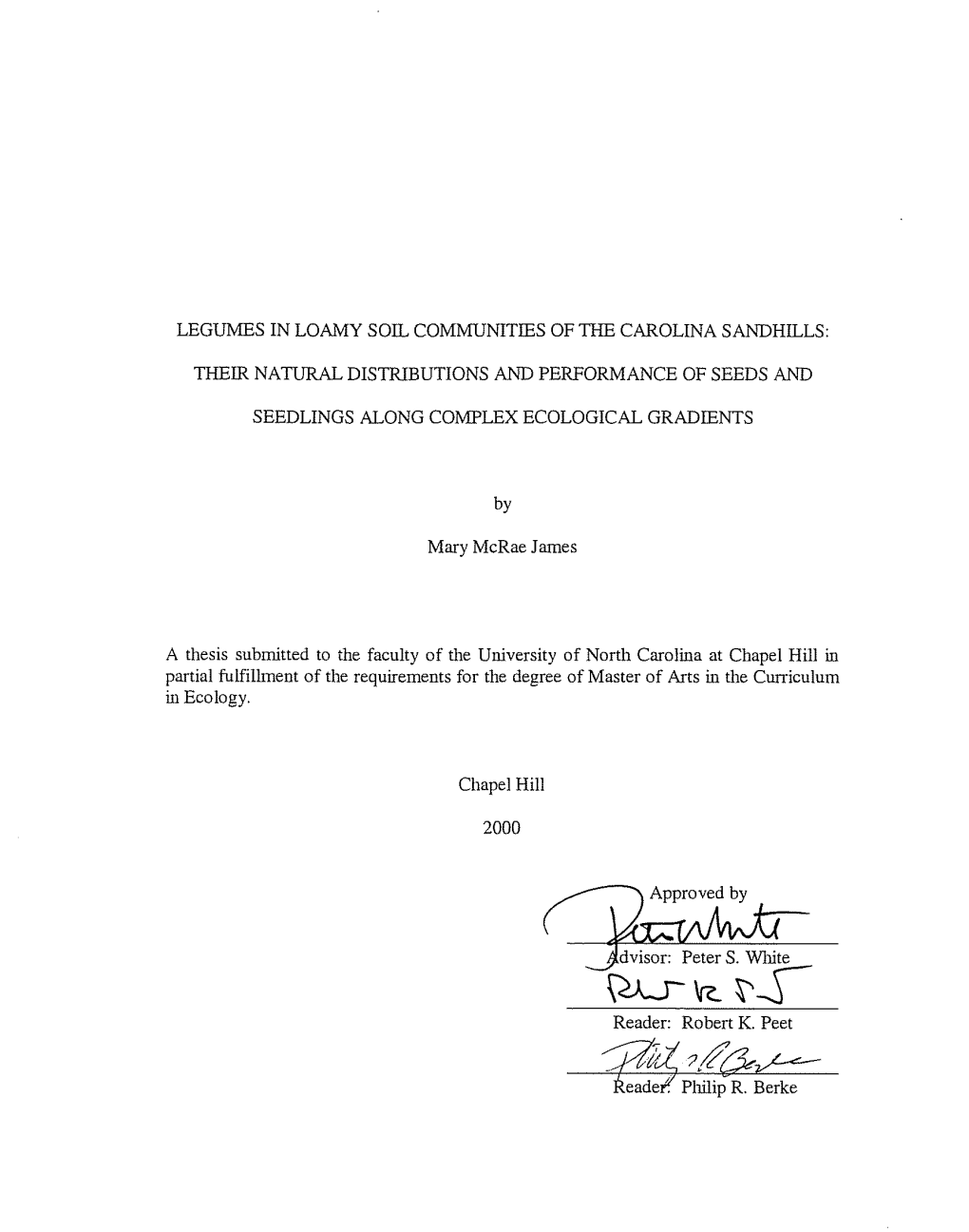 Page 1 LEGUMES in LOAMY SOIL COMMUNITIES of THE