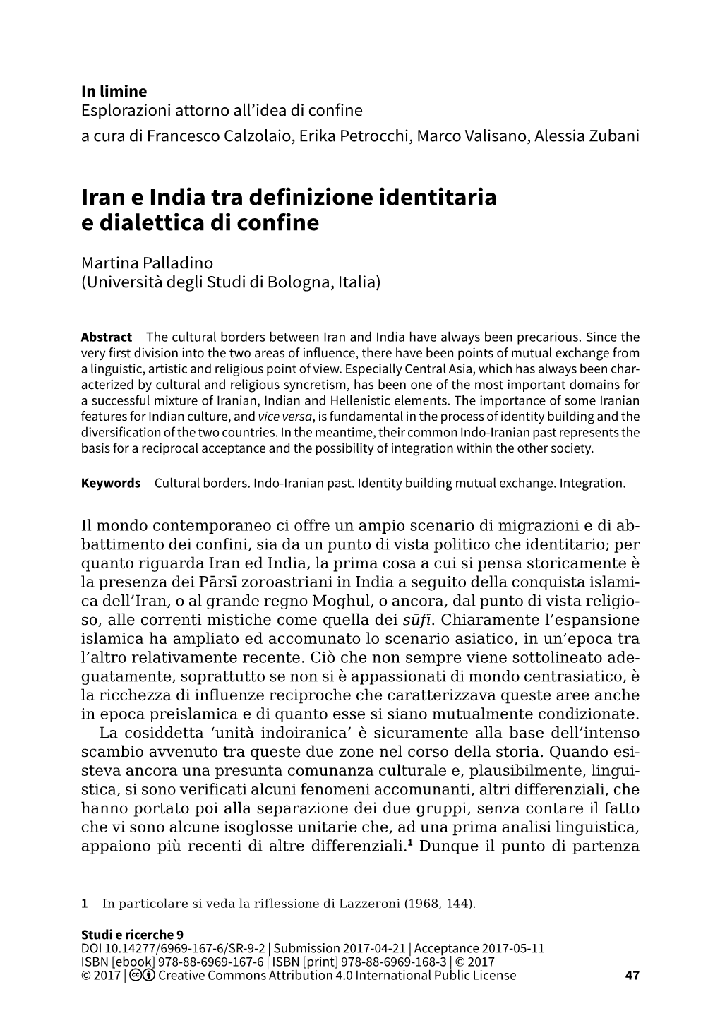 Iran E India Tra Definizione Identitaria E Dialettica Di Confine