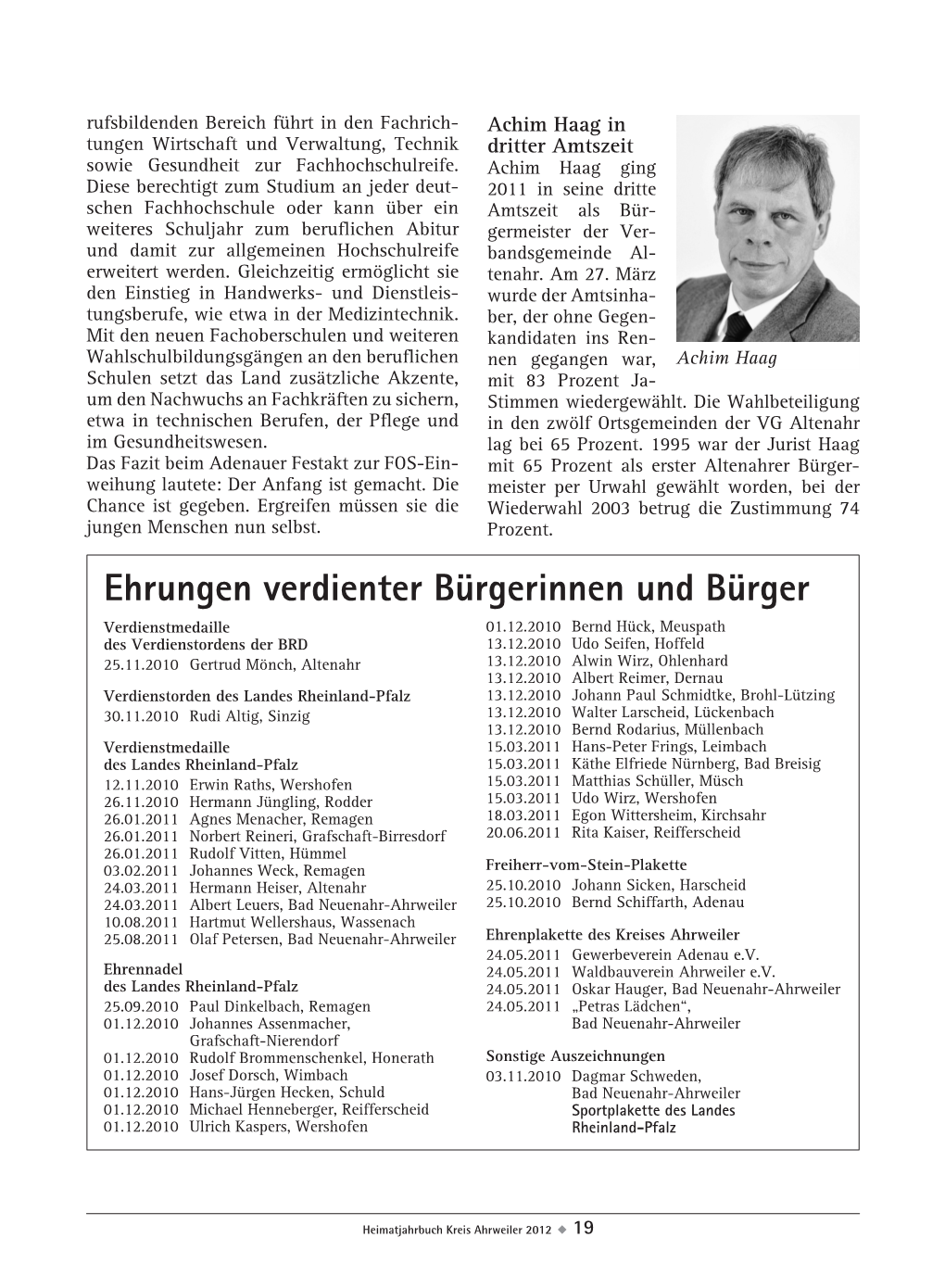 Ehrungen Verdienter Bürgerinnen Und Bürger