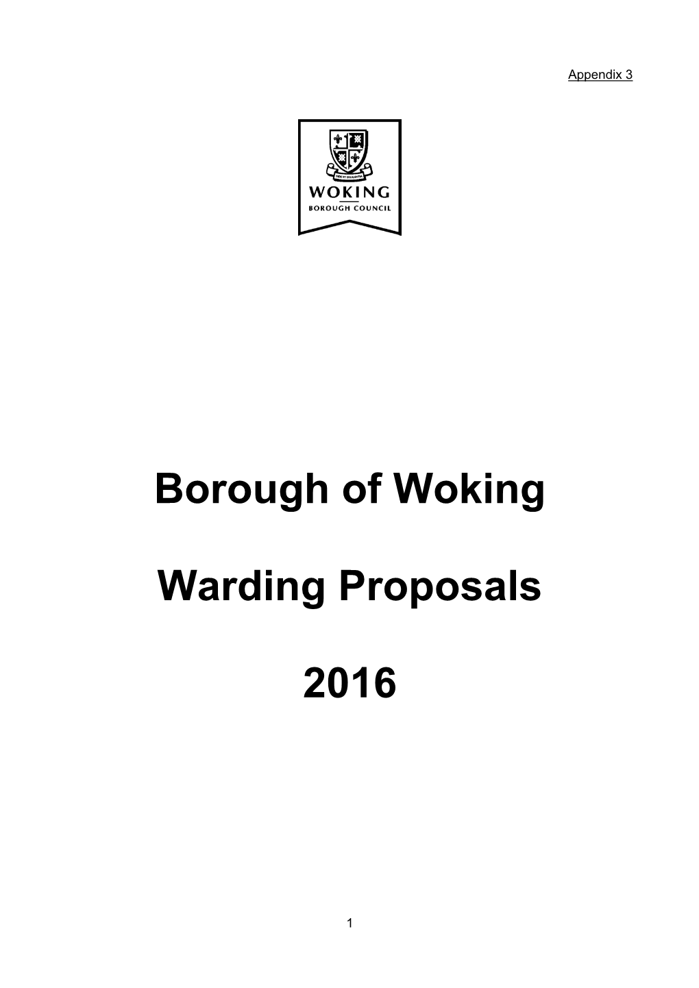 Borough of Woking Warding Proposals 2016