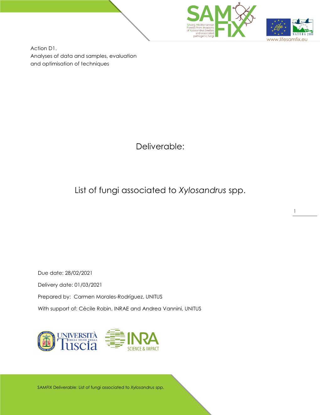 List of Fungi Associated to Xylosandrus Spp