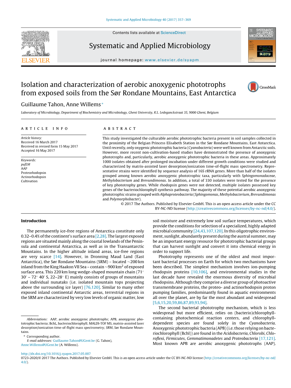 Isolation and Characterization of Aerobic Anoxygenic Phototrophs