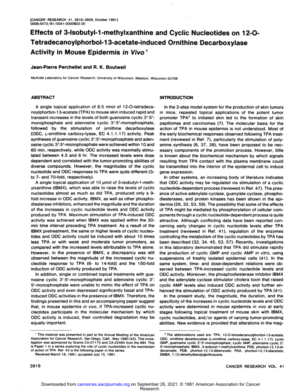 Effects of 3-Lsobutyl-1-Methylxanthine and Cyclic Nucleotides on 12-0