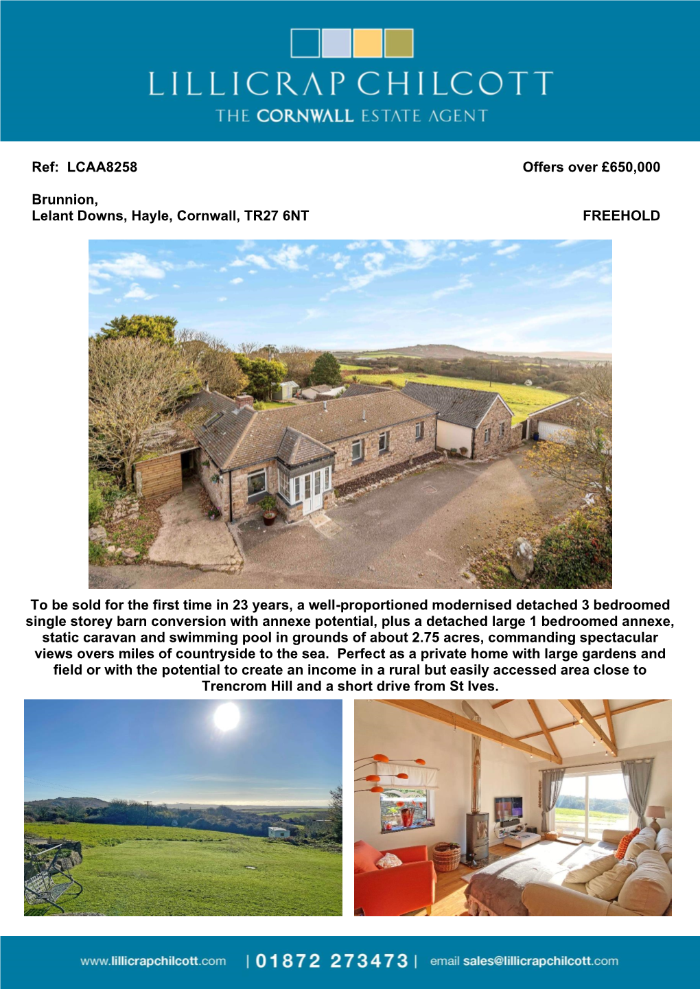 LCAA8258 Offers Over £650000 Brunnion, Lelant Downs