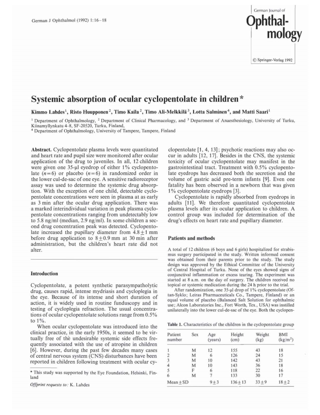 Systemic Absorption of Ocular Cyclopentolate in Children.Pdf