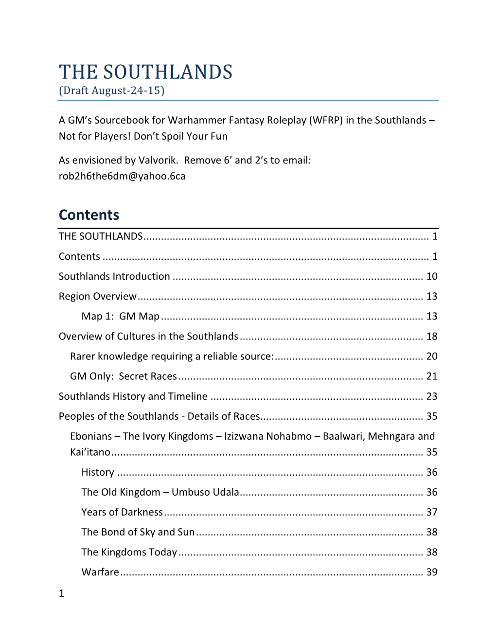 THE SOUTHLANDS (Draft August-24-15)