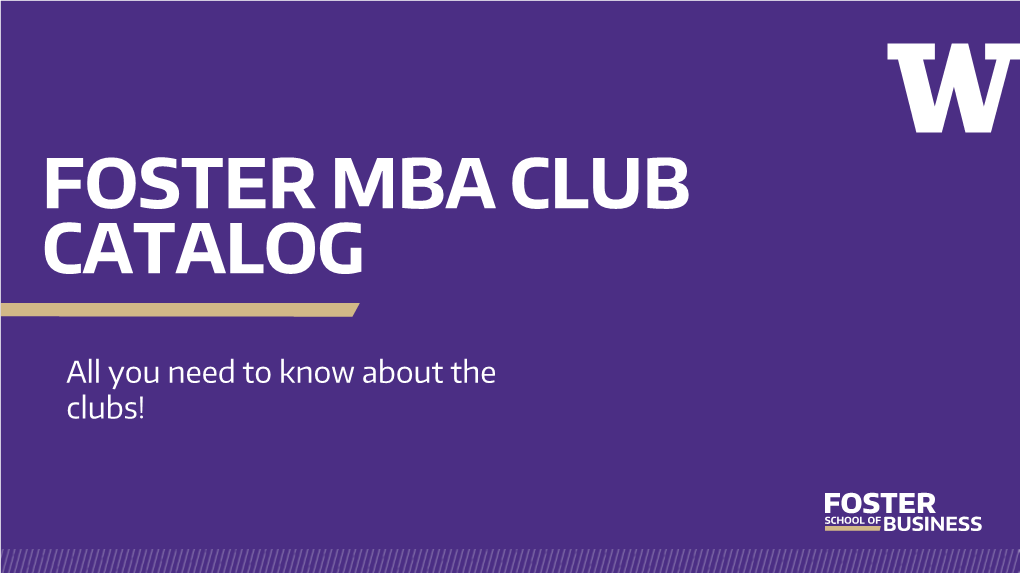 Foster Mba Club Catalog