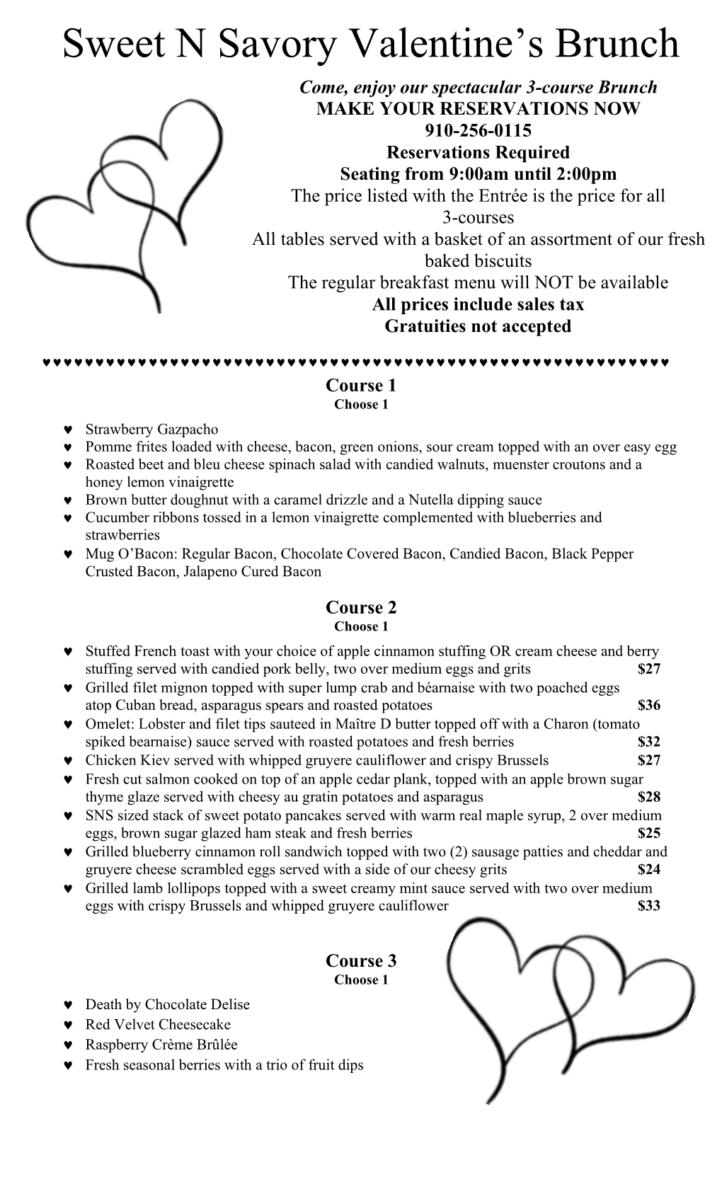 Sweet N Savory Valentine's Brunch